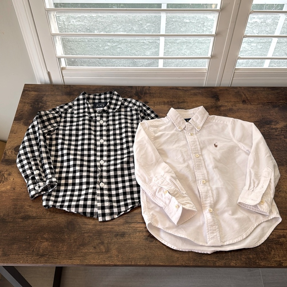 Long sleeve collared dress up shirts bundle Boys 3T